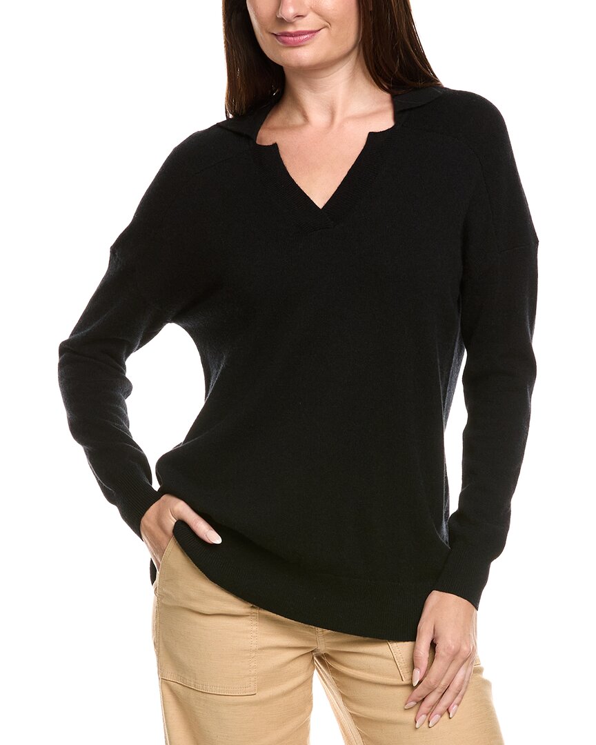 Kier + J Oversized Wool & Cashmere-blend Sweater In Black