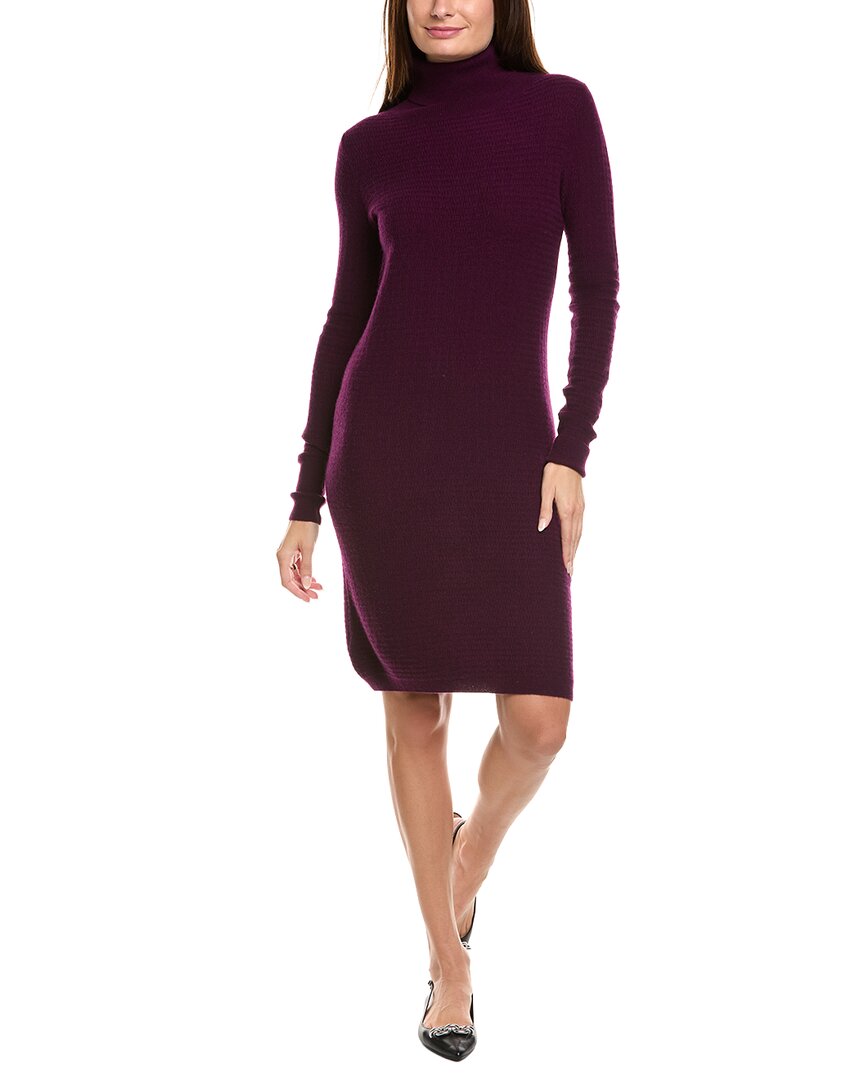 Kier + J Turtleneck Wool & Cashmere-blend Dress In Multi