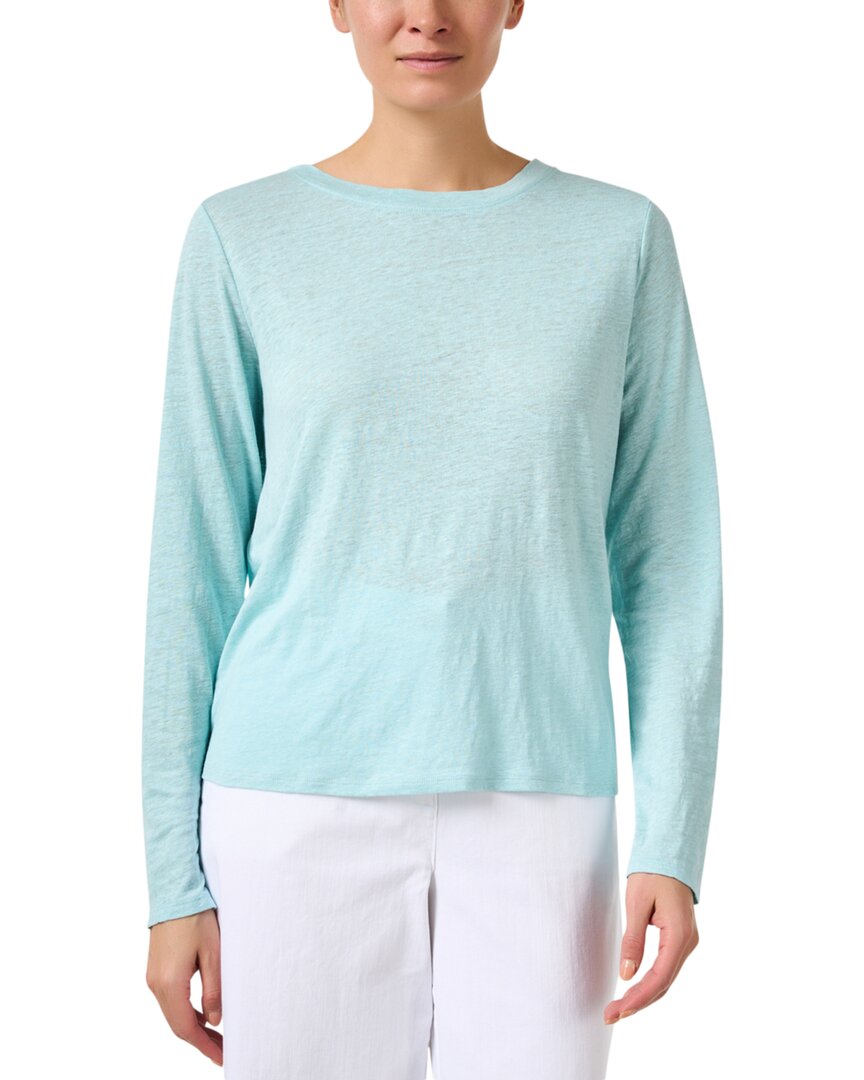Eileen Fisher Linen Shirt In Blue