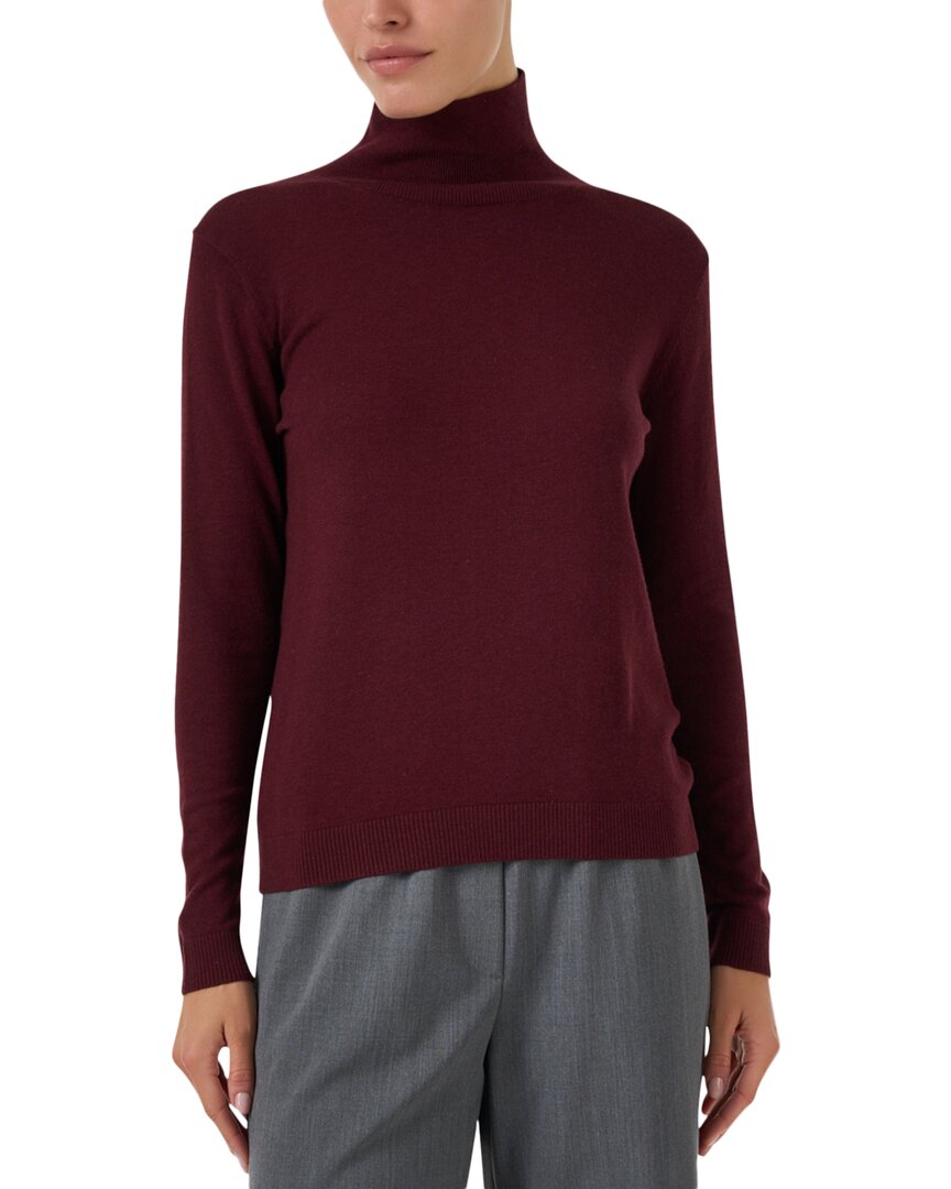 Weekend Max Mara Kiku Silk & Wool-blend Sweater In Burgundy