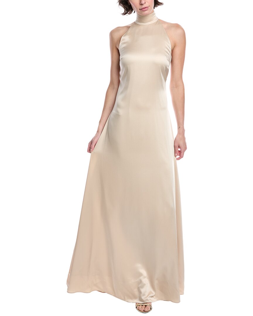 Toccin Jocelyn Tie-front Maxi Dress In Gold