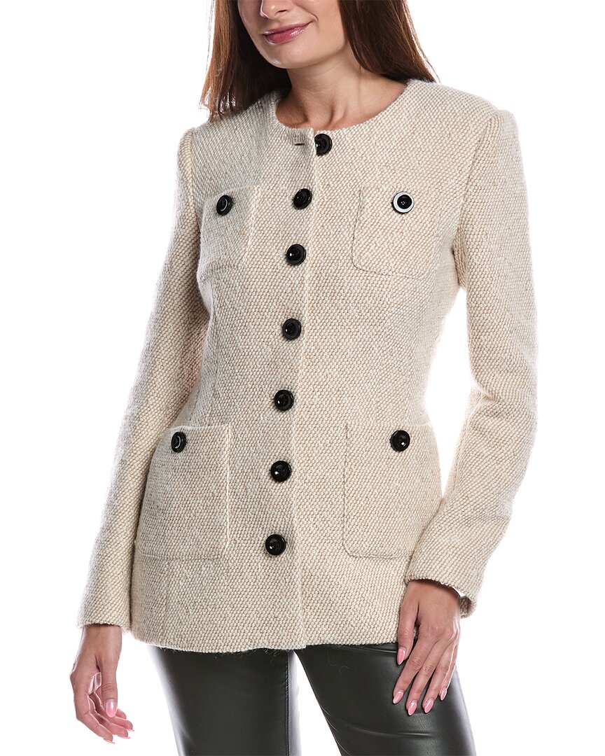 Toccin Lea Wool-blend Tweed Jacket In Neutral