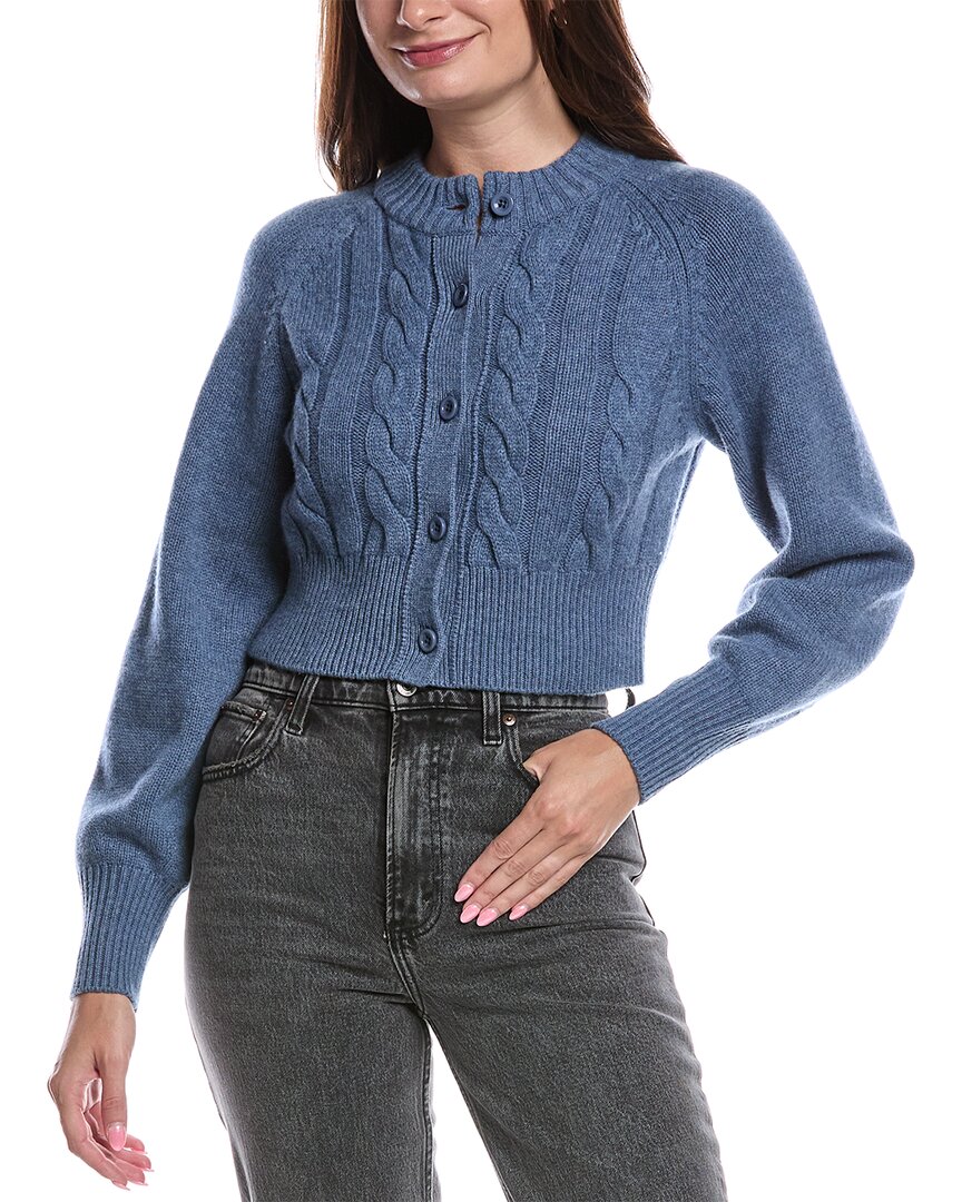 Toccin Rita Wool & Cashmere-blend Cardigan In Blue