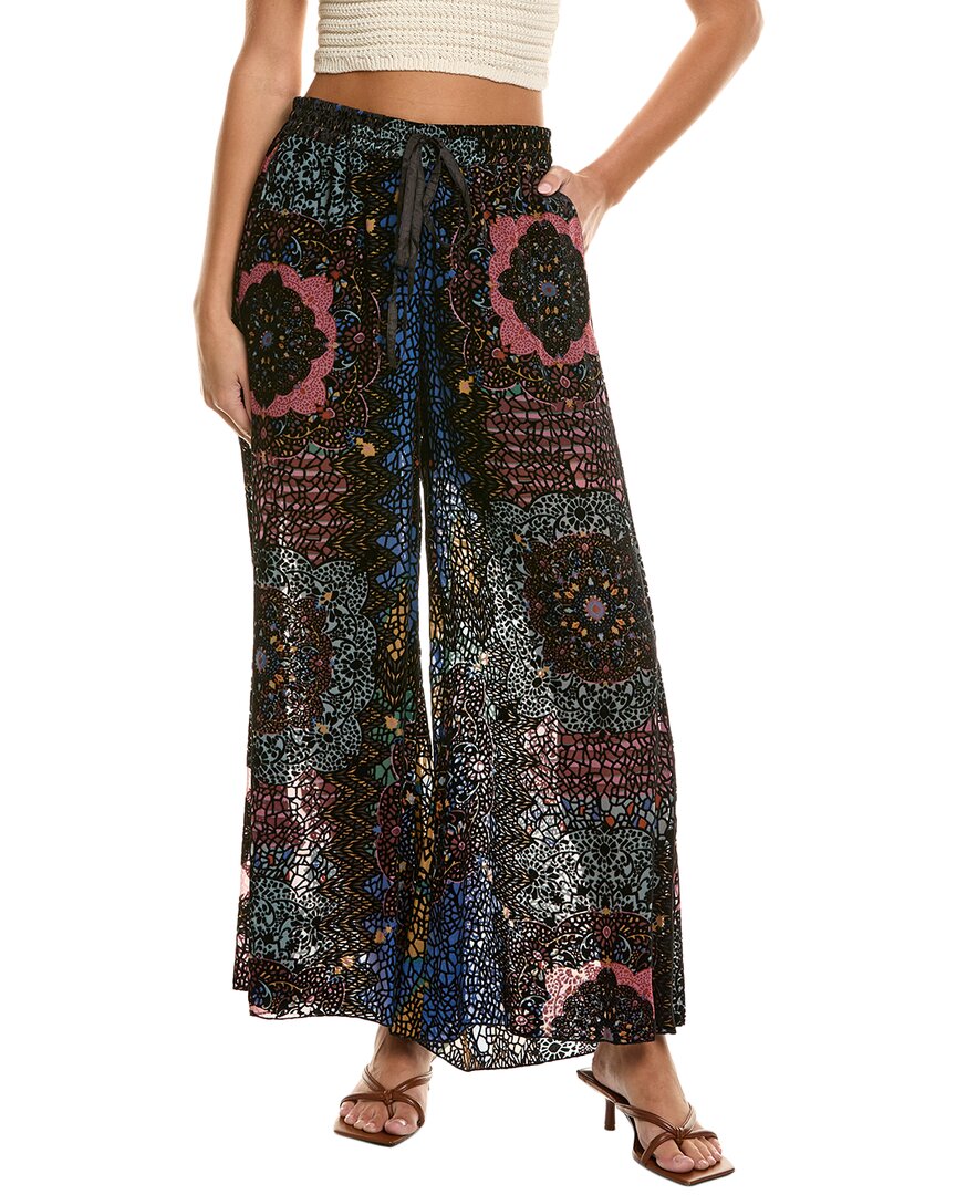 Johnny Was Axelle Wide Leg Burnout Pant In Nava In Multi