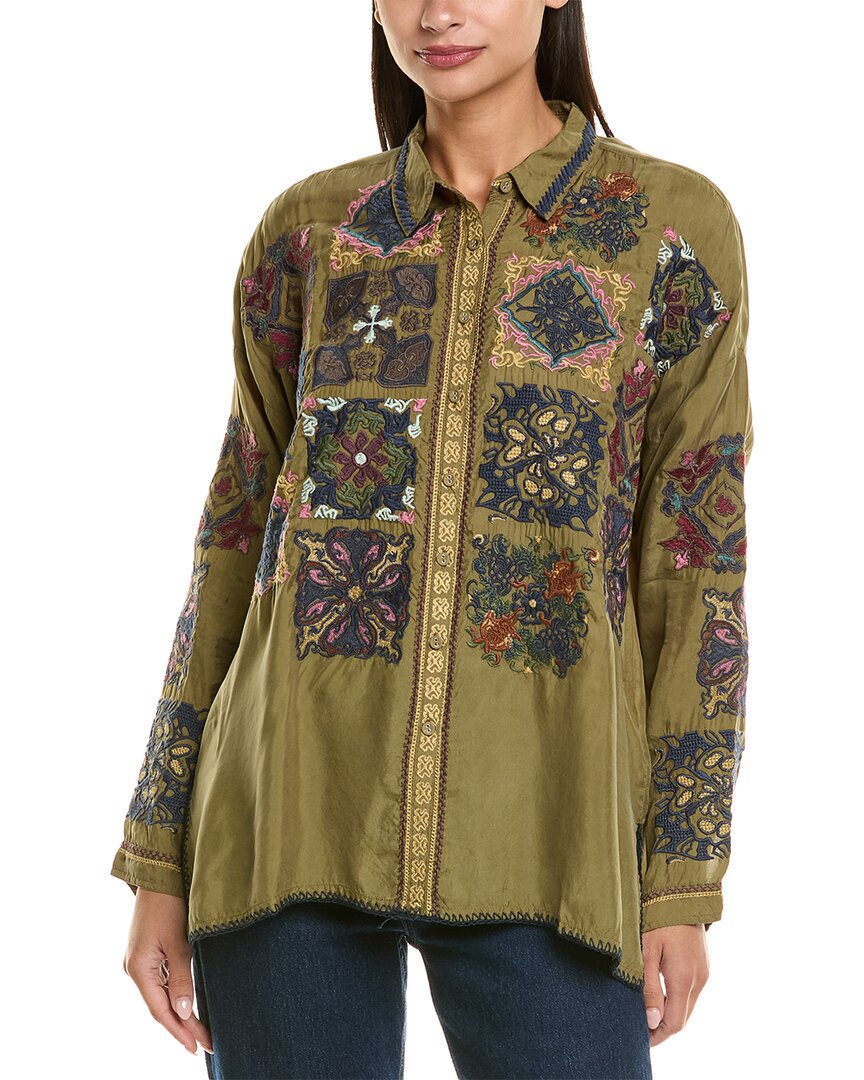 Johnny Was The Audrey Oversized Blouse In Green