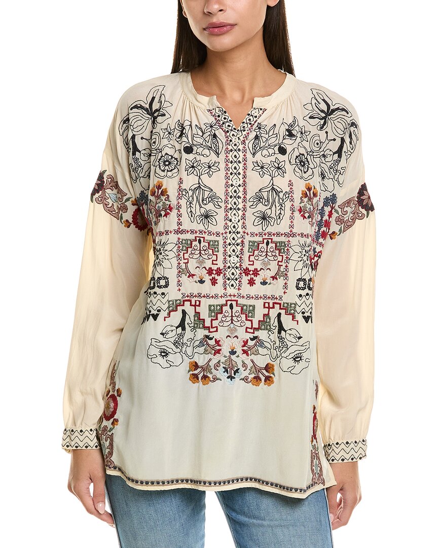 Johnny Was Niccola Silk Tunic In Neutral