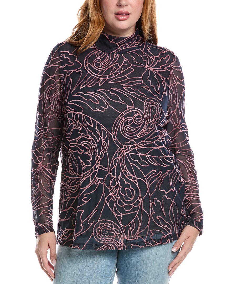 Johnny Was Plus Rebecca Mesh T-shirt In Black
