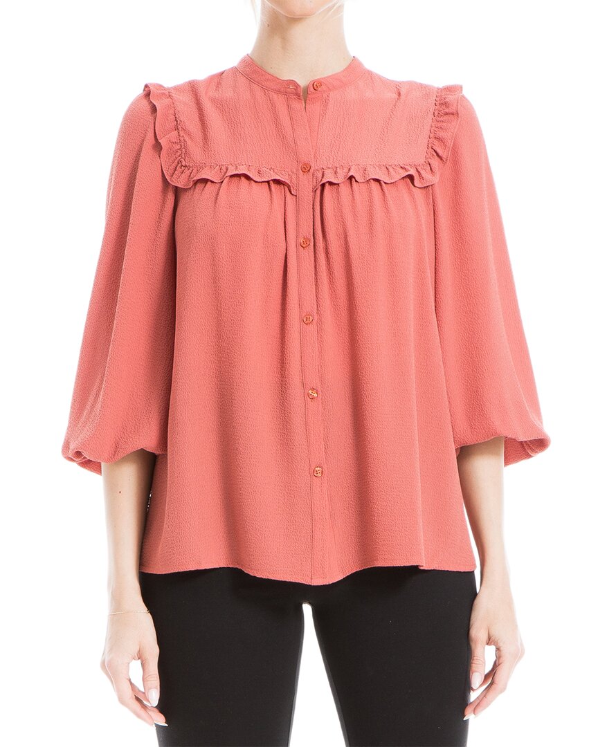 Max Studio Blouse In Brown
