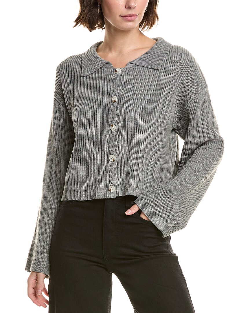 Colette Rose Knit Cardigan In Gray