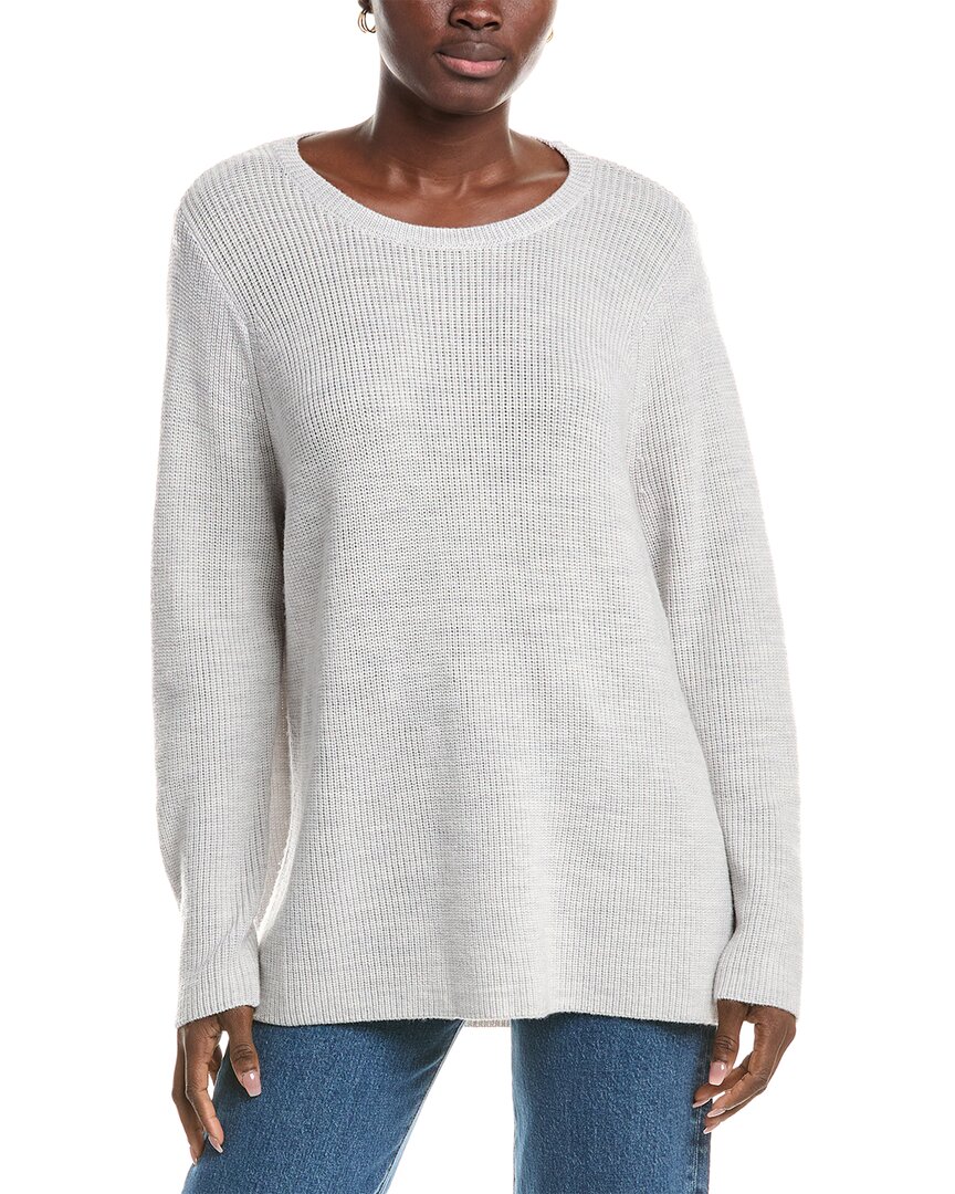 Eileen Fisher Wool Pullover In Gray