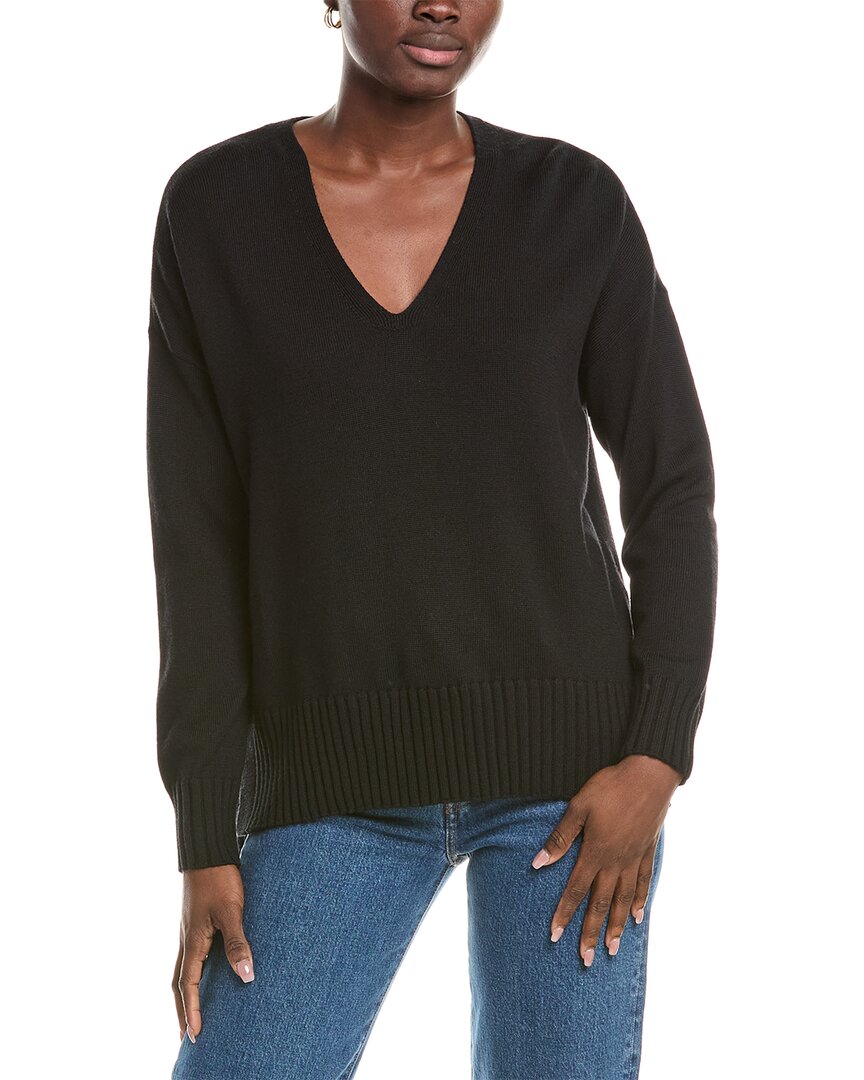 Eileen Fisher V Neck Box Top In Black
