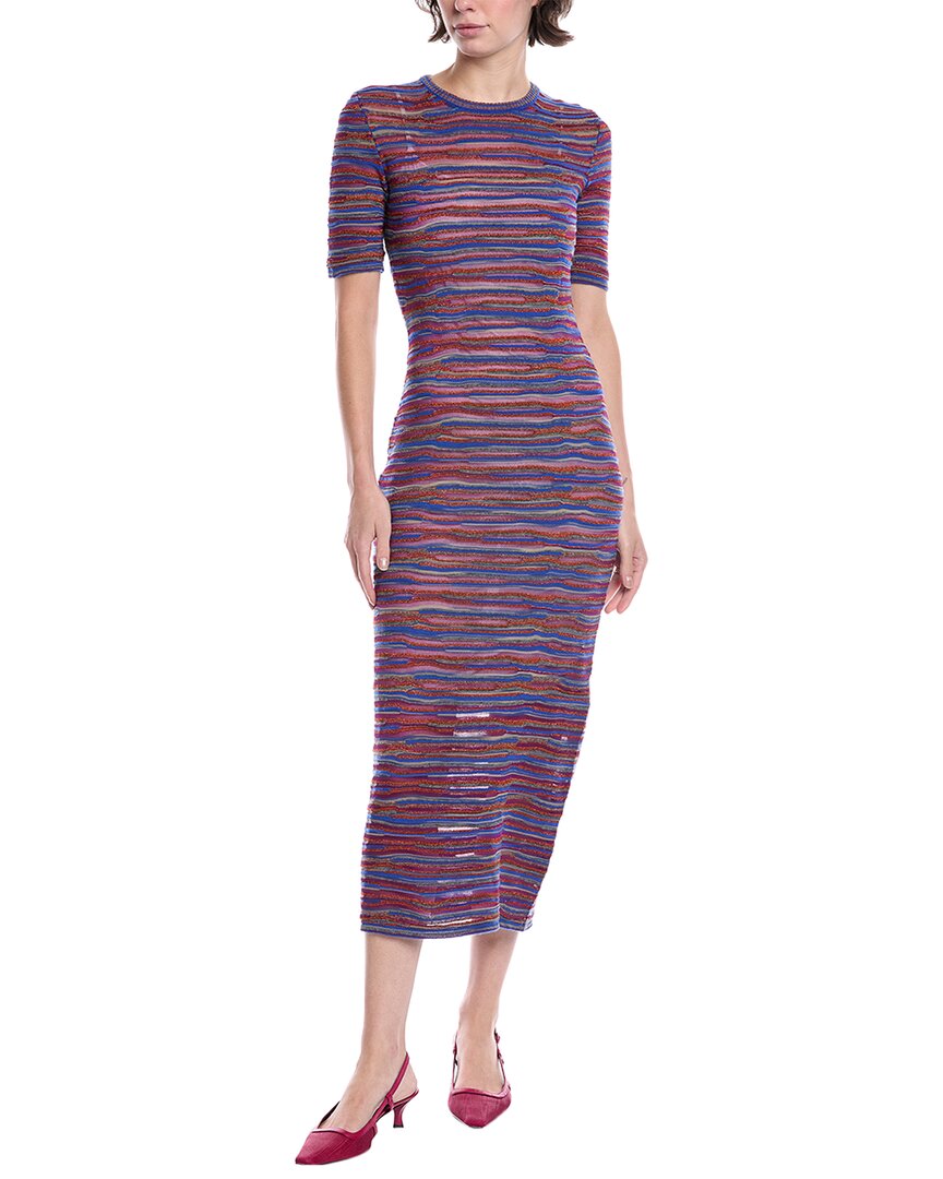 Missoni Wool-blend Maxi Dress In Purple