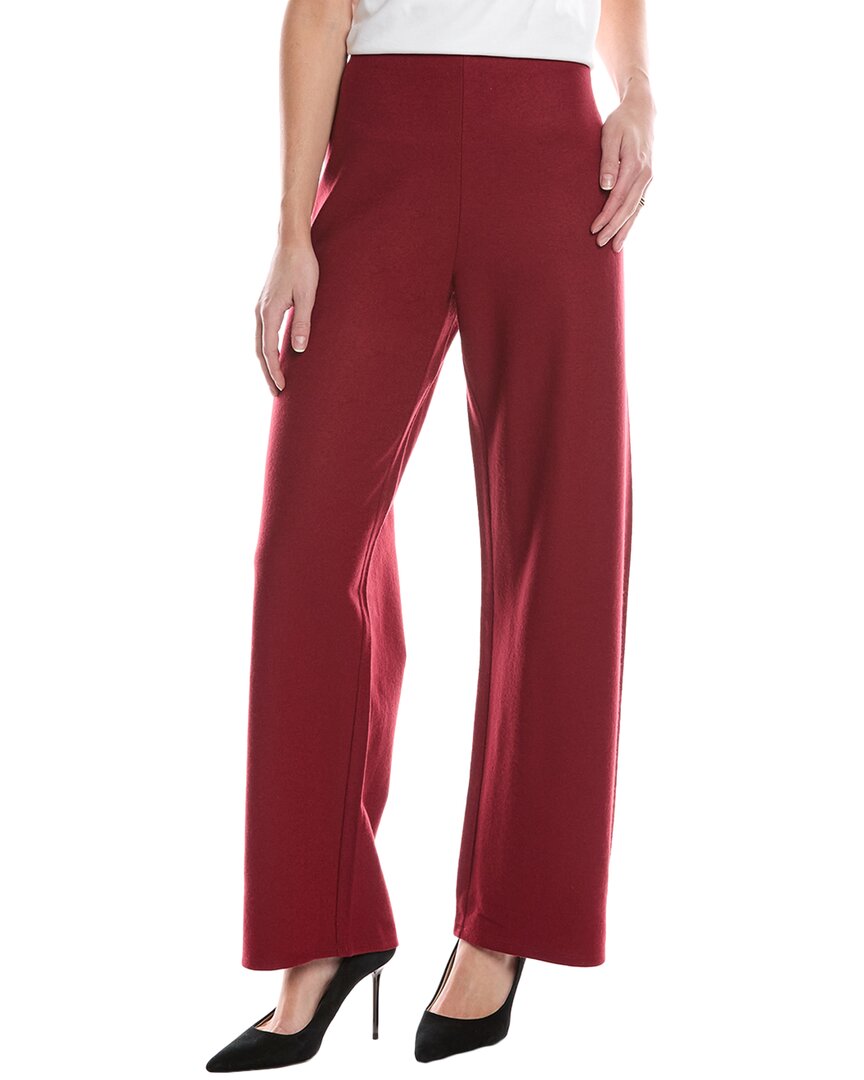Eileen Fisher Straight Wool Pant In Red