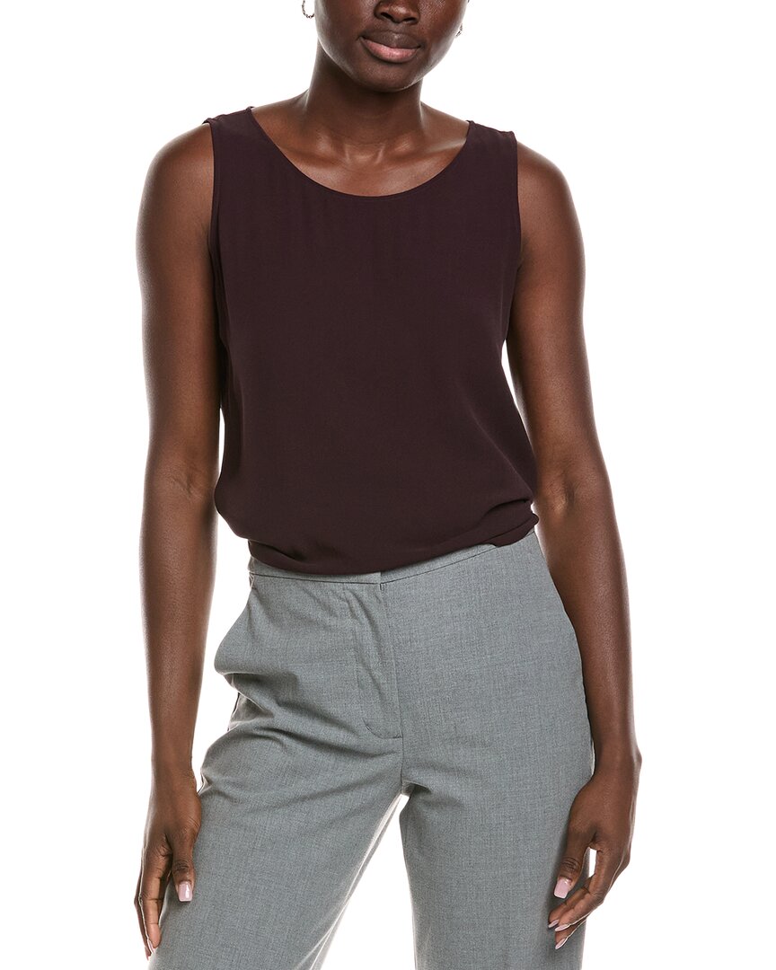 Eileen Fisher Silk Tunic In Brown