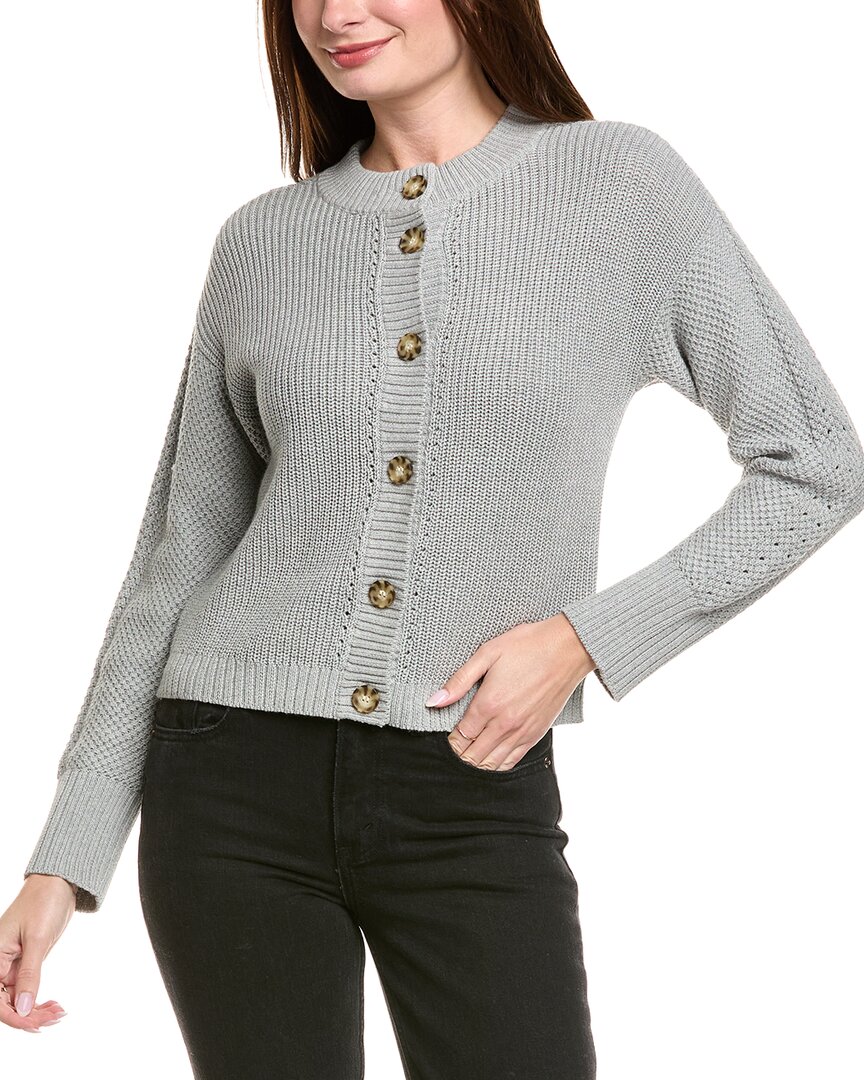 Hannah Rose Priscilla Cashmere-blend Cardigan In Gray