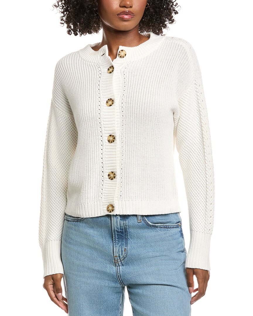Hannah Rose Priscilla Cashmere-blend Cardigan In White