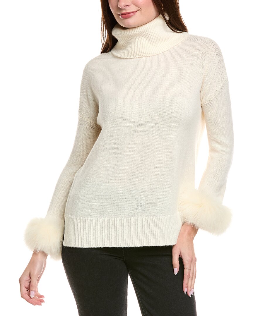 Hannah Rose Turtleneck Wool & Cashmere-blend Sweater In Neutral