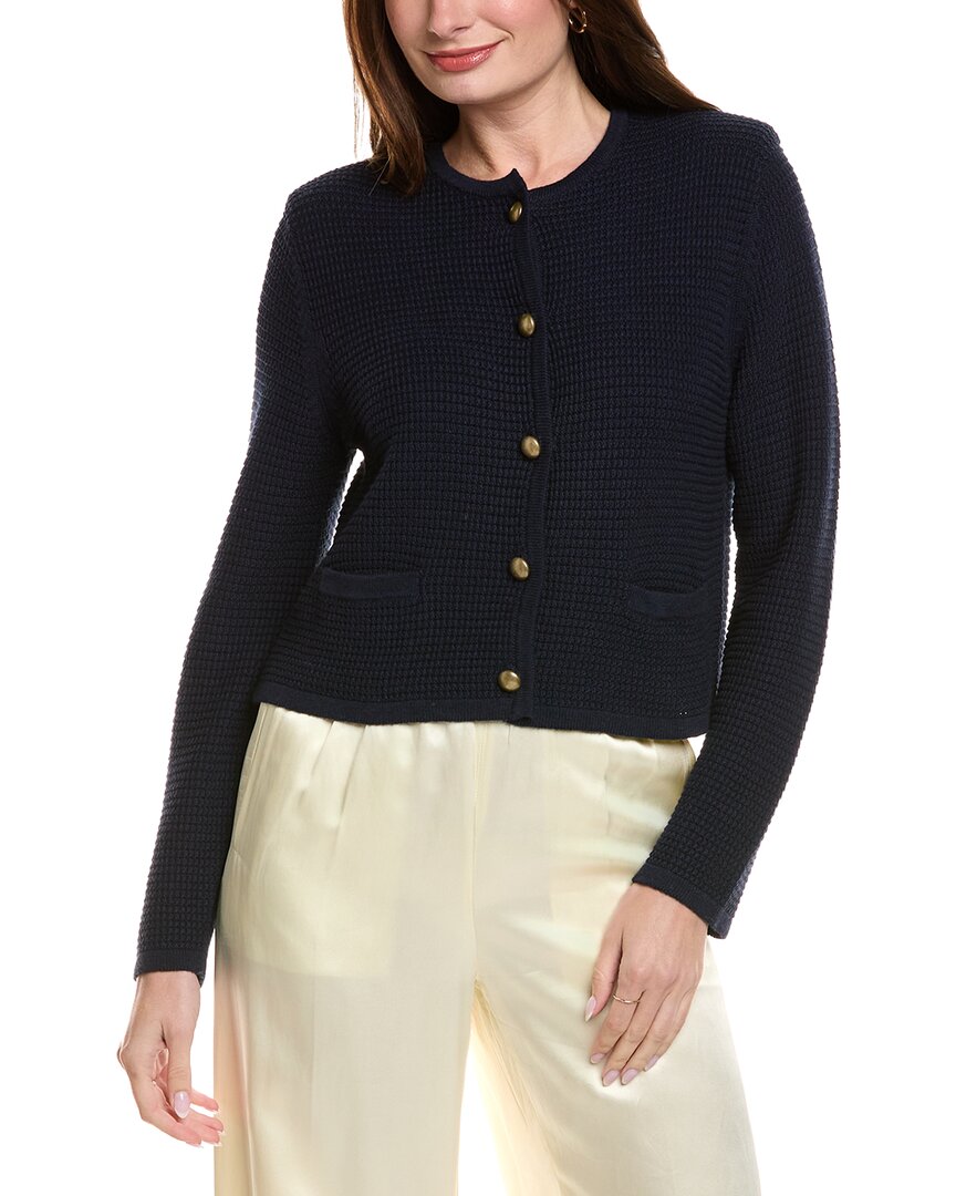 Hannah Rose Textured Crop Cashmere-blend Jacket In Black