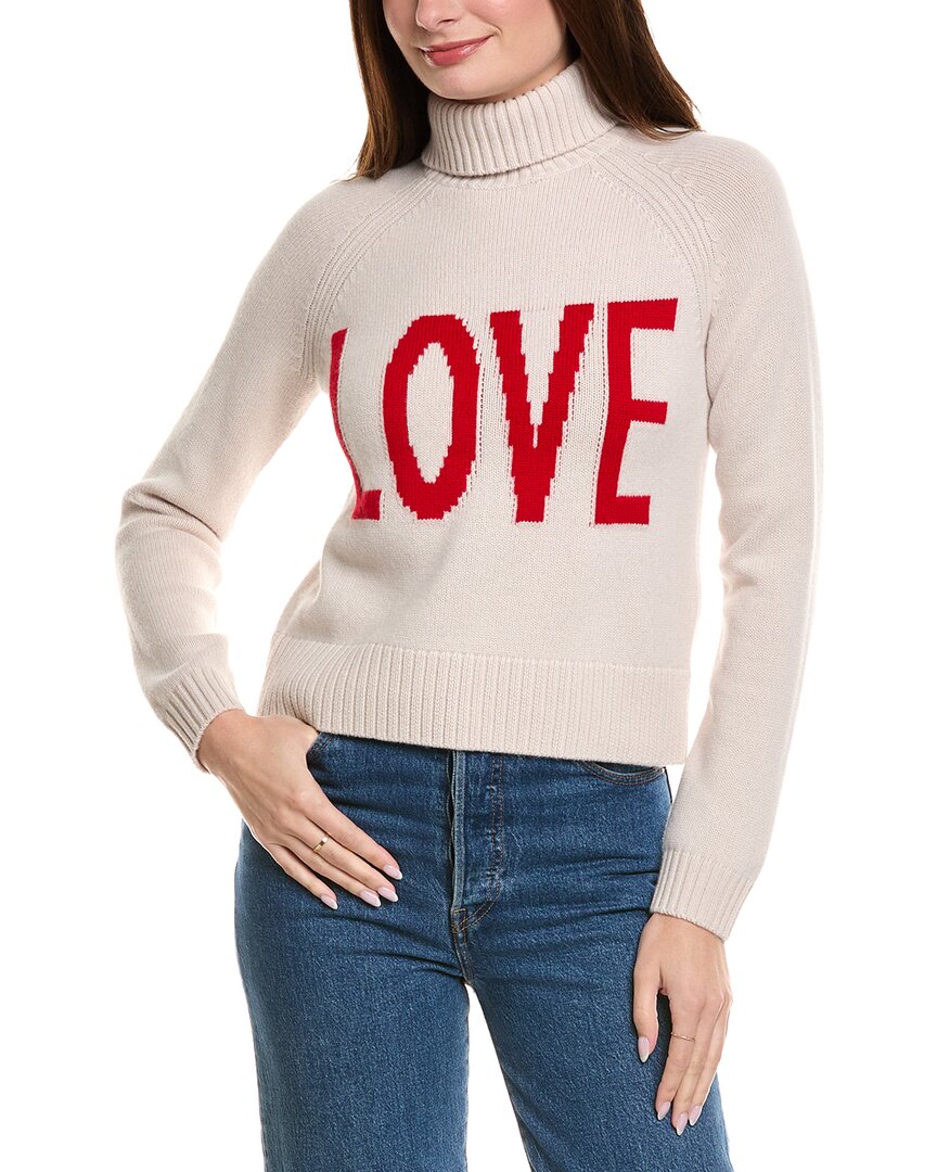 Hannah Rose Love Turtleneck Raglan Wool & Cashmere-blend Pullover In White