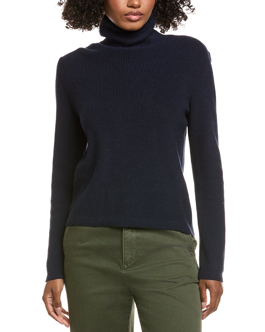 Hannah Rose Shaker Turtleneck Cashmere-blend Sweater In Black