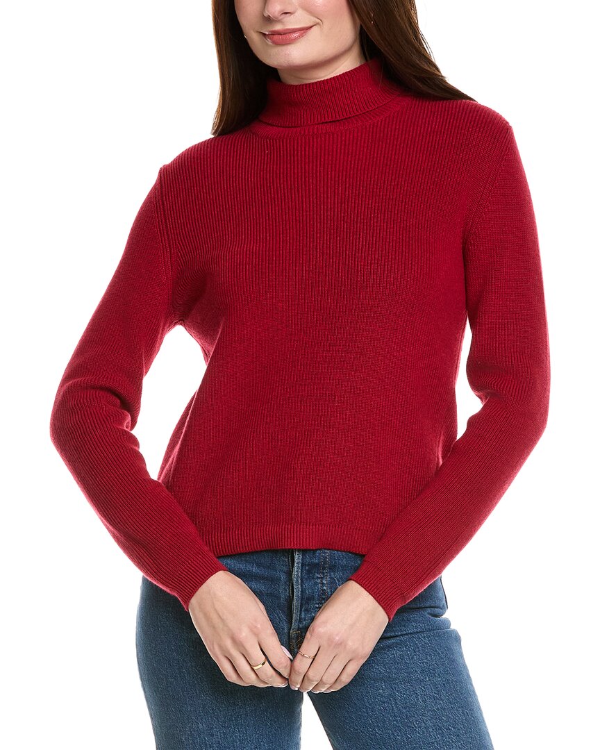 Hannah Rose Shaker Turtleneck Cashmere-blend Sweater In Red
