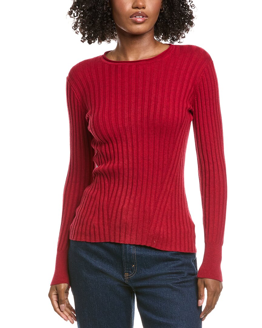 Hannah Rose Rib Crewneck Cashmere-blend Sweater In Multi