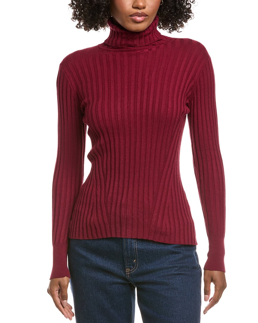 Hannah Rose Rib Turtleneck Cashmere-blend Sweater In Red