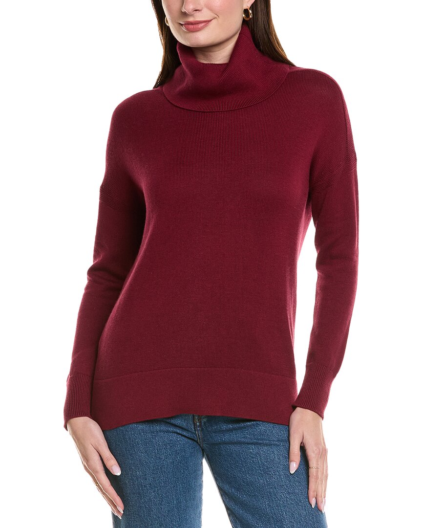 Hannah Rose Boxy Turtleneck Cashmere-blend Sweater In Red