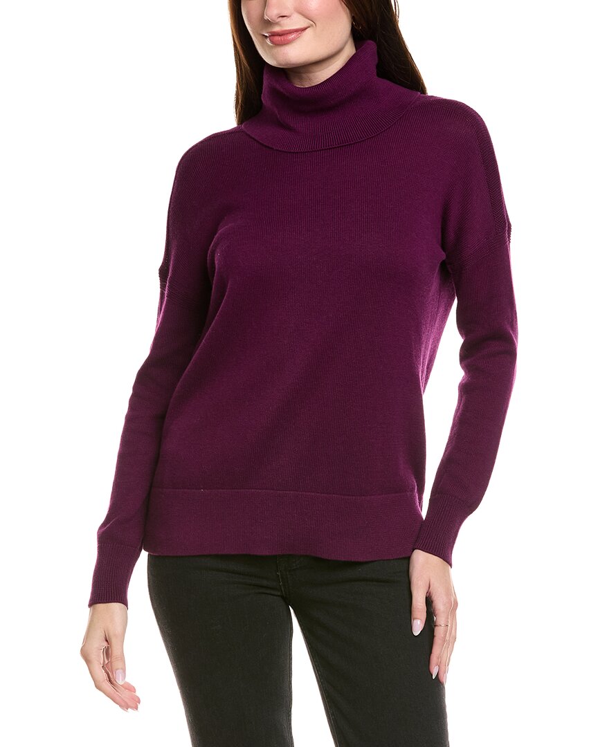 Hannah Rose Boxy Turtleneck Cashmere-blend Sweater In Purple