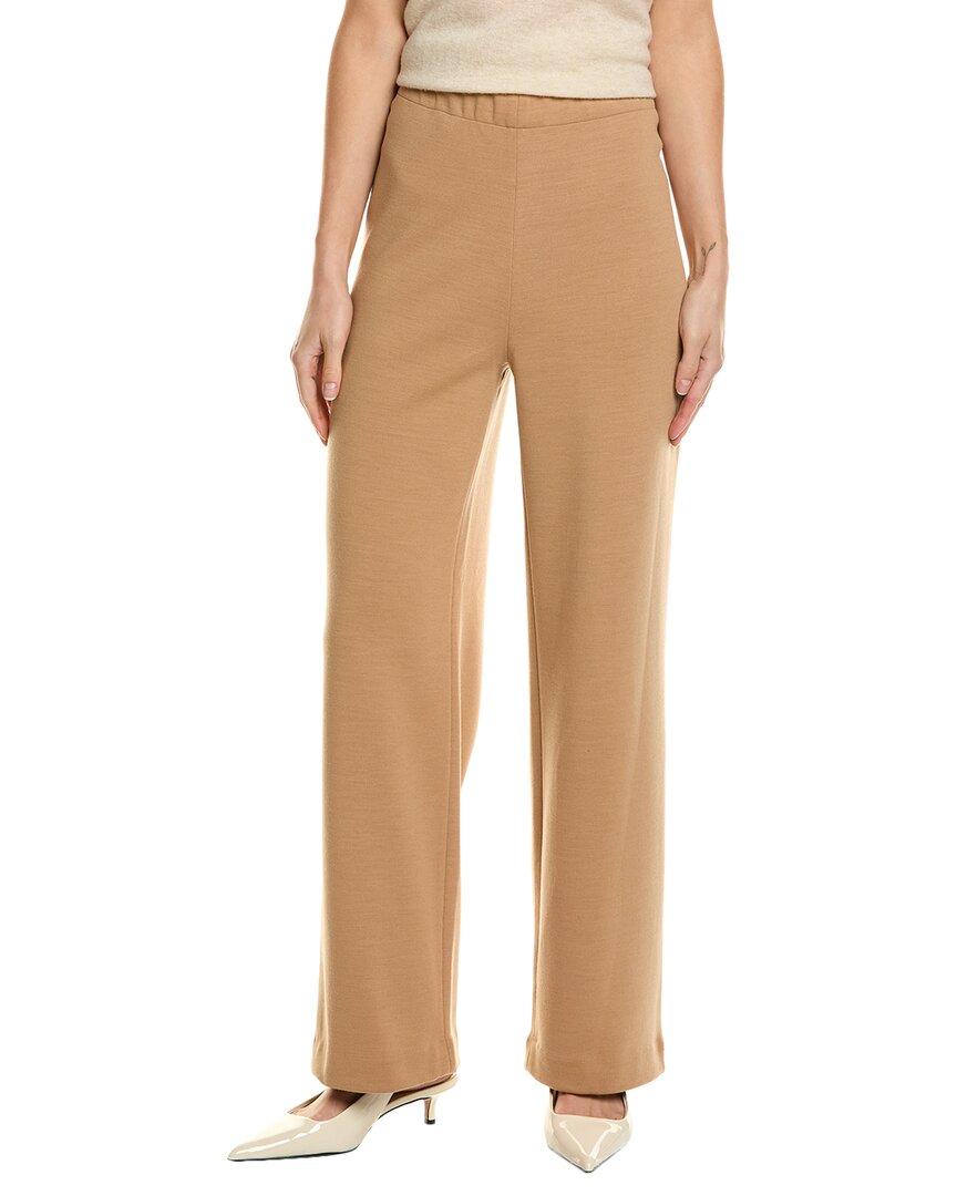 St John St. John Pull-on Wool-blend Pant In Brown