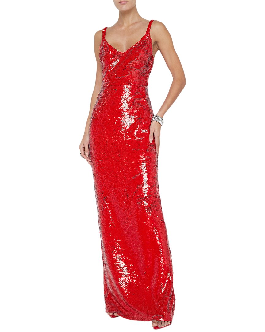 L Agence L'agence Karma Sequin Maxi Dress In Red