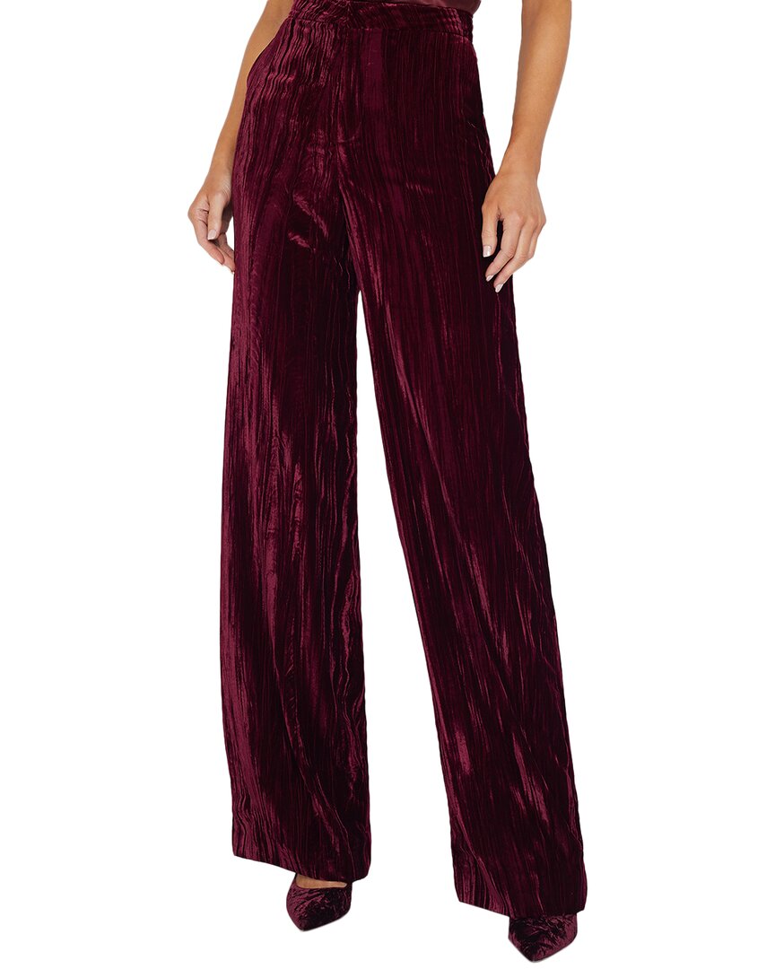 L'agence Velvet Livvy Straight Trousers In Red