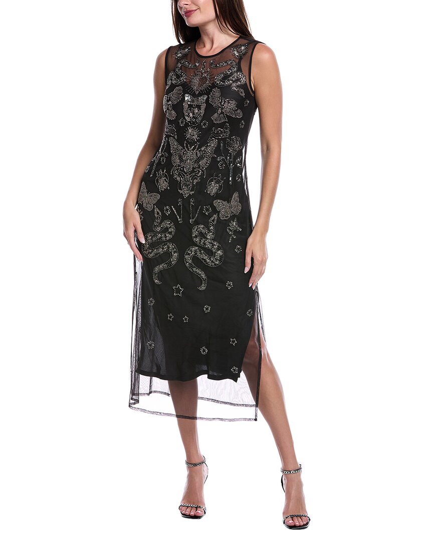 Allsaints Rye Embellished Maxi Dress In Black