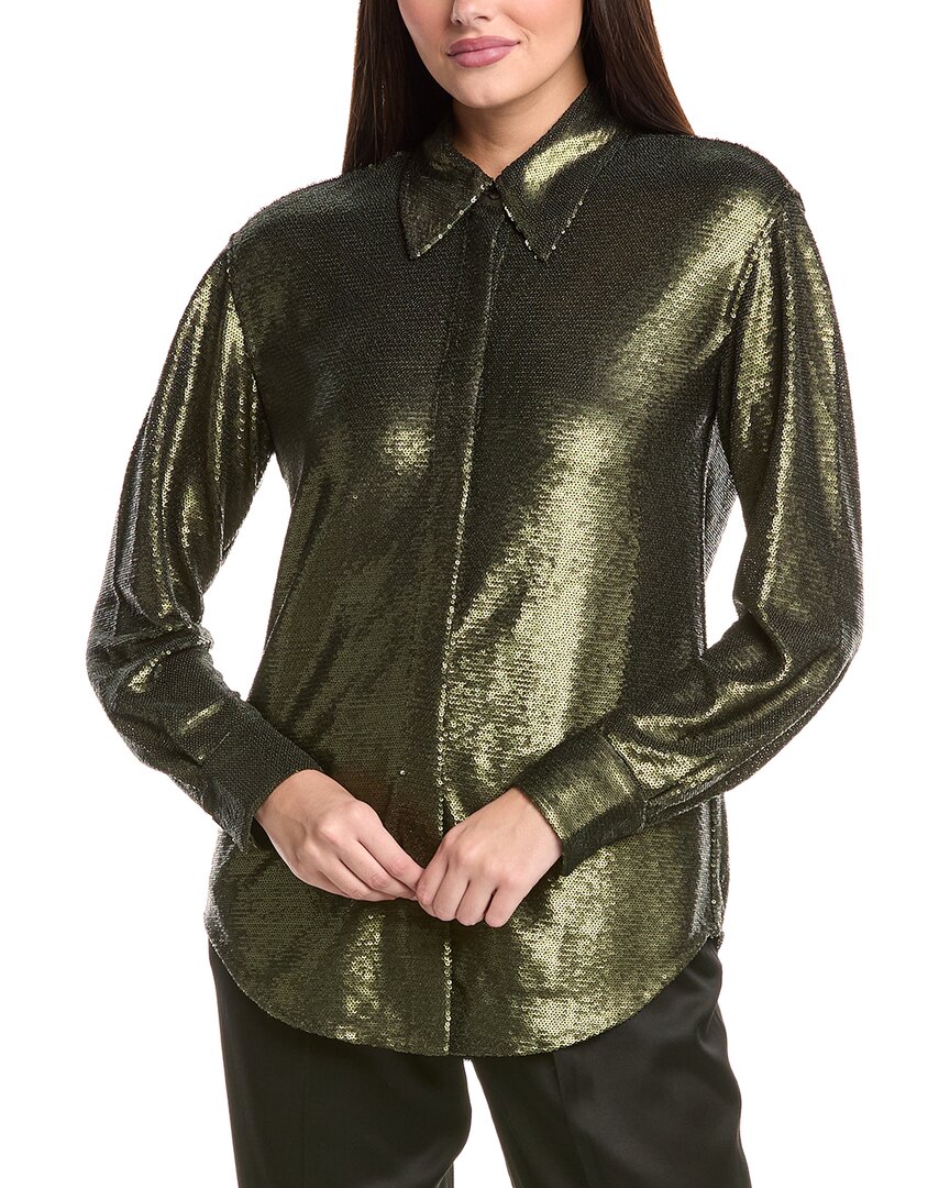 Allsaints Charli Sequin Shirt In Green