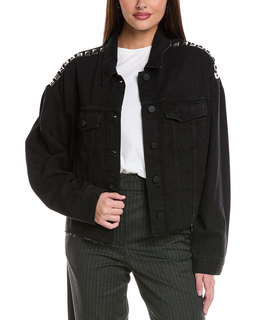 Allsaints Piper Stud Shacket In Black