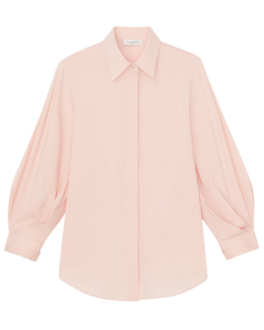 Lafayette 148 New York Balloon Sleeve Slim Blouse In Pink