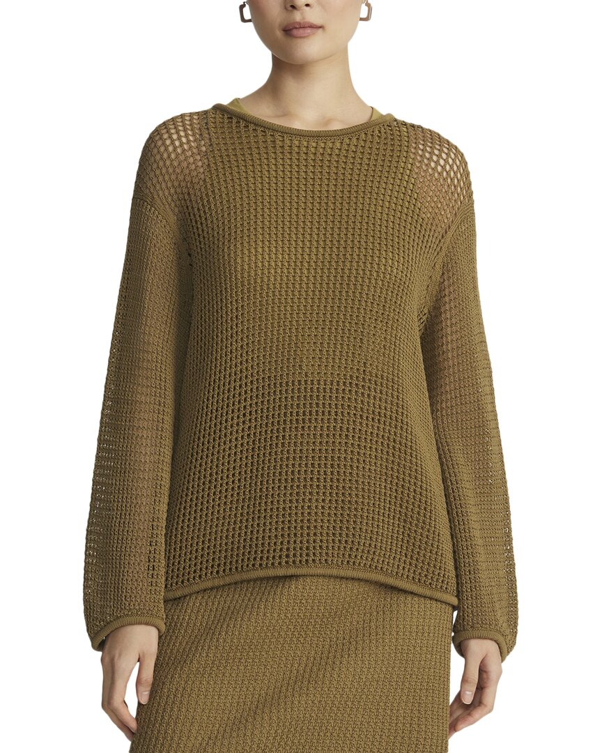 Lafayette 148 New York Open Stitch Voluminous Sleeve In Green
