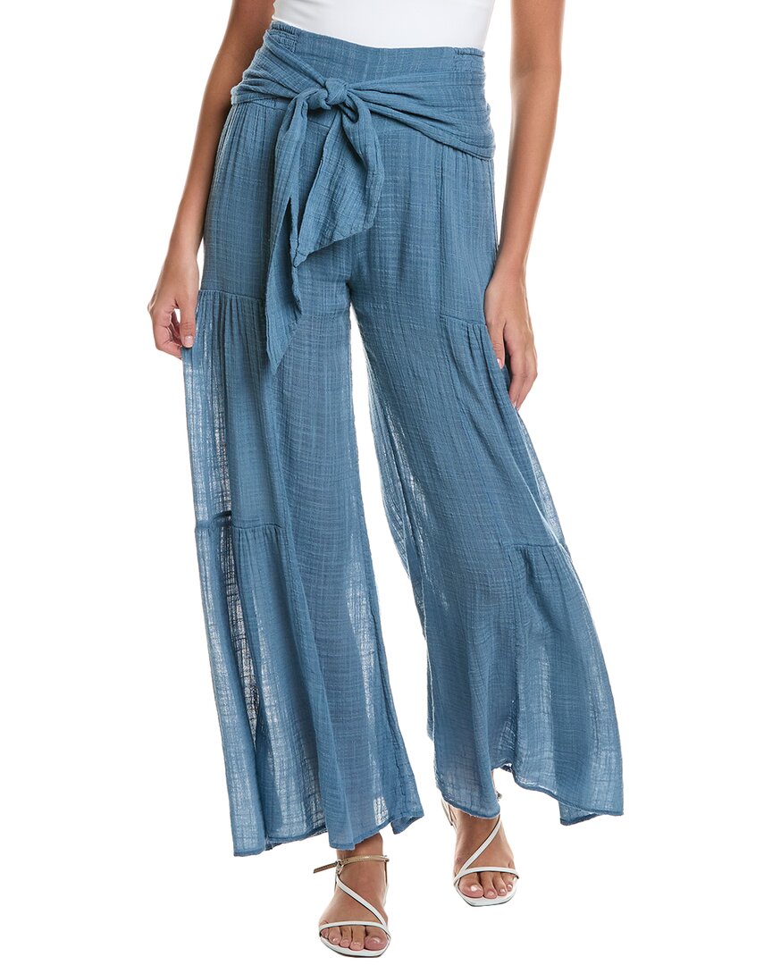 Free People Good Day Wide Leg Pant In Blue