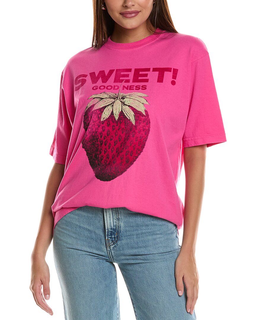 Free People Harvest Oversize Cotton Graphic T-shirt In Pink