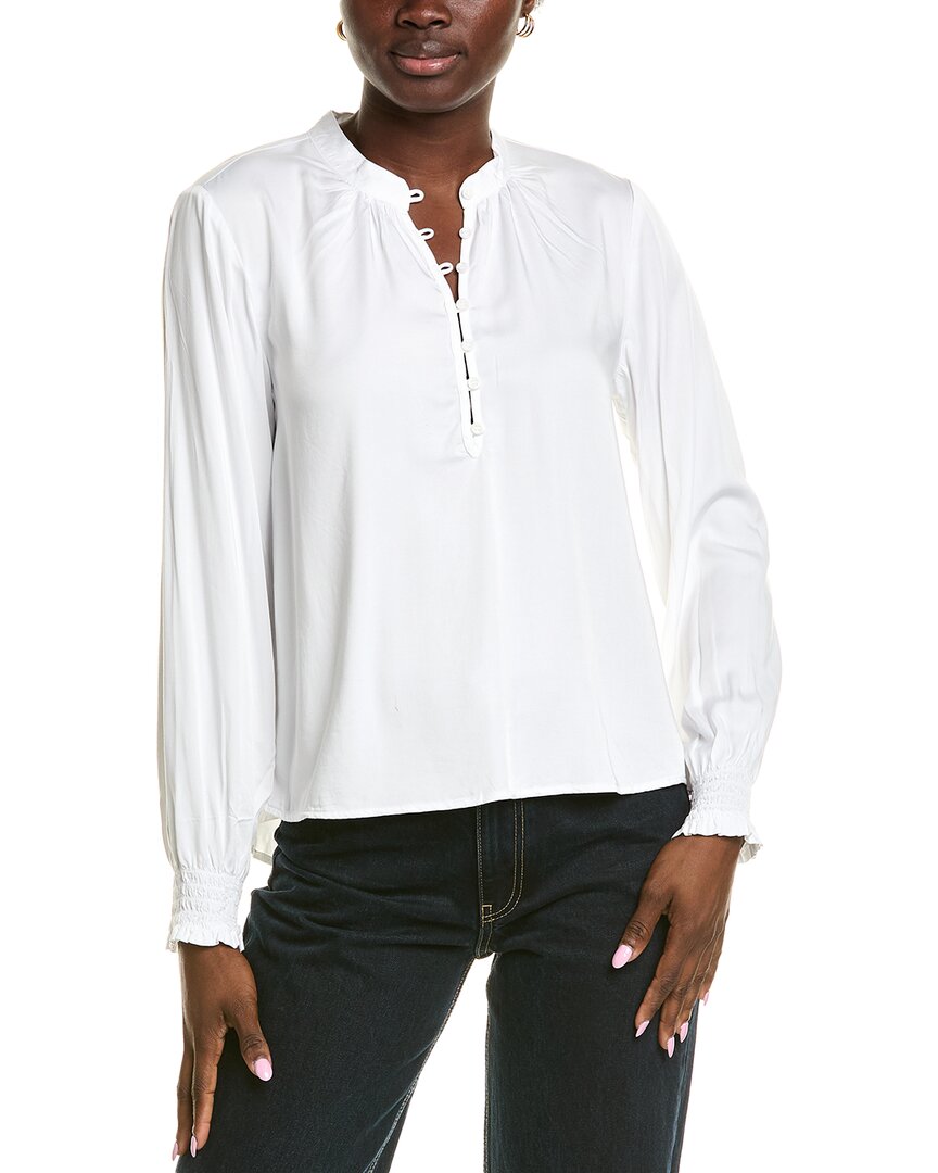 Bella Dahl Half Placket Button-up Pullover In White