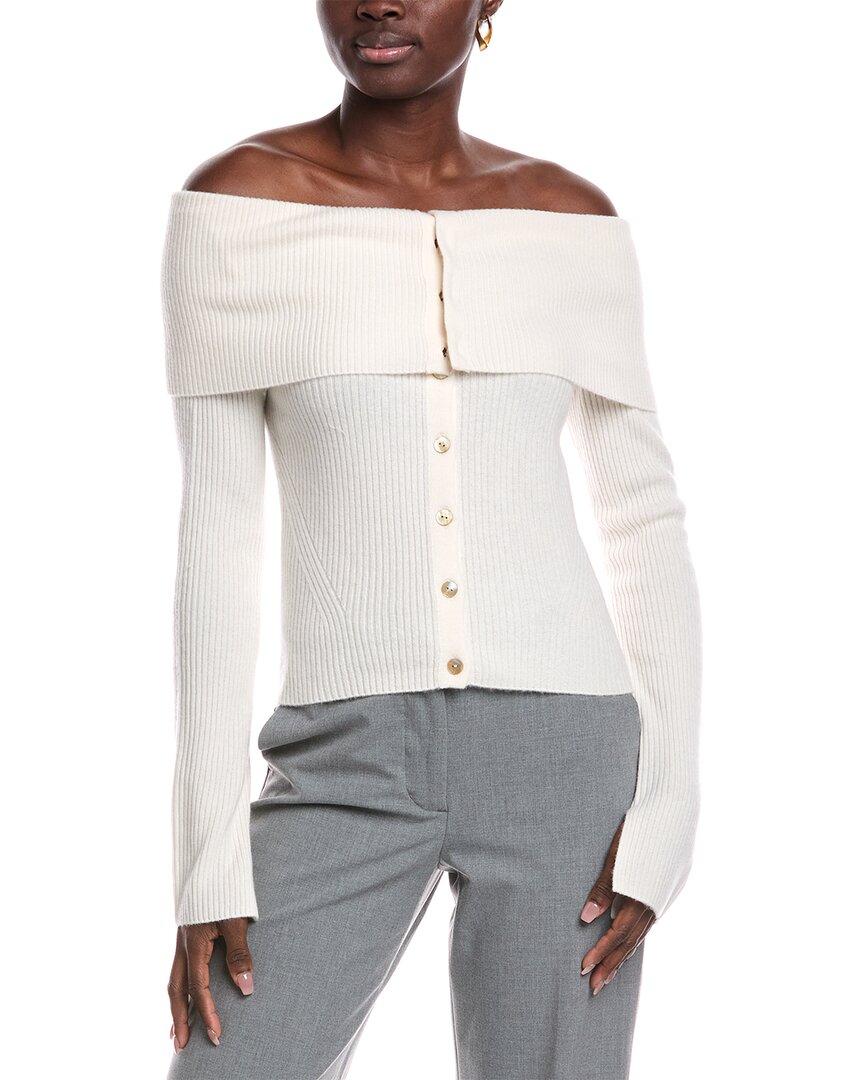 Naadam Off-the-shoulder Wool & Cashmere-blend Sweater In Neutral