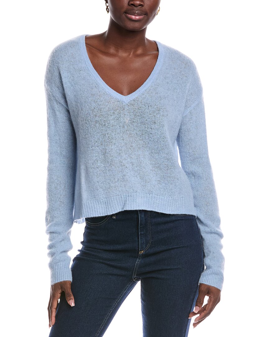 Naadam Cashmere Naadam Featherweight V-neck Cashmere Sweater In Blue