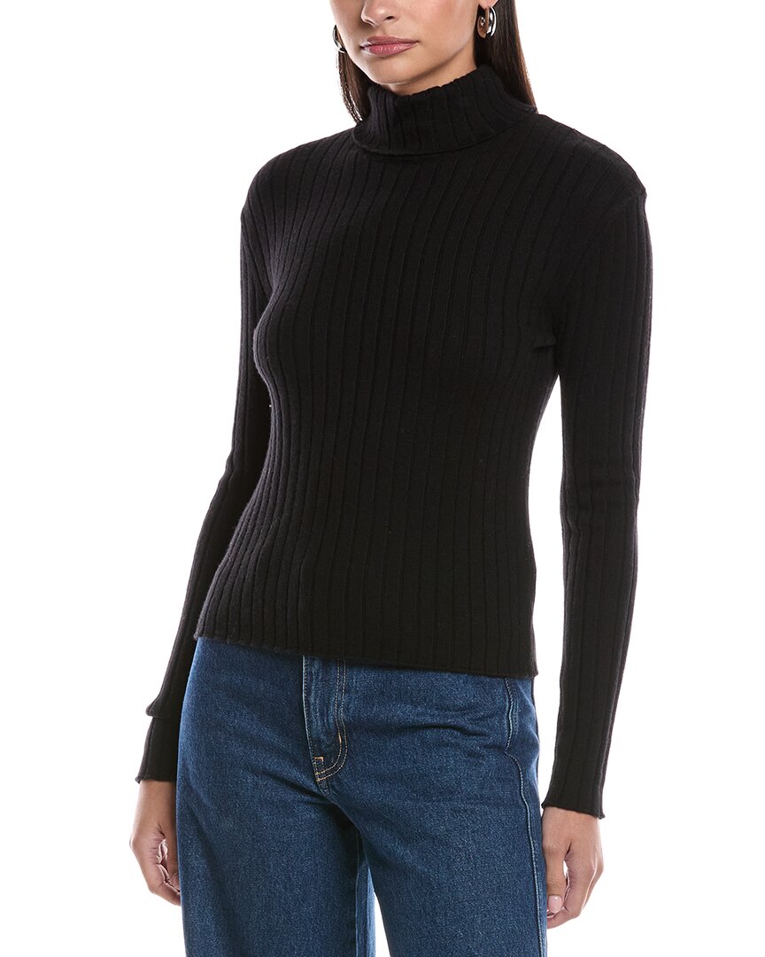 Bella Dahl Wool-blend Turtleneck Sweater In Black