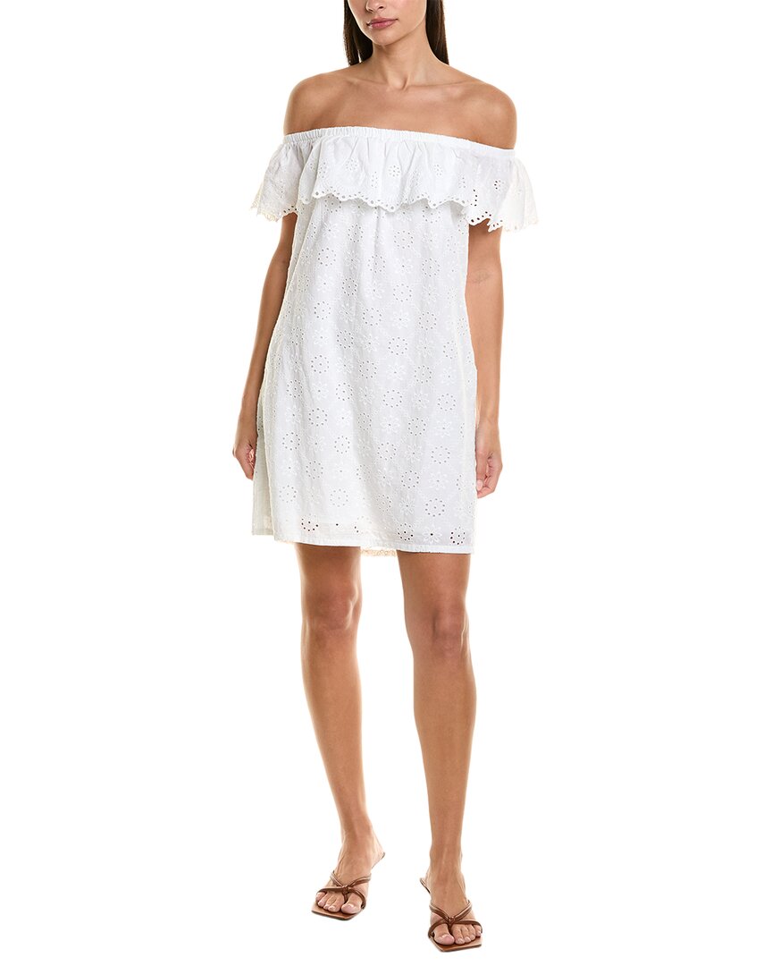 Tommy Bahama Harbor Eyelet Mini Dress In White