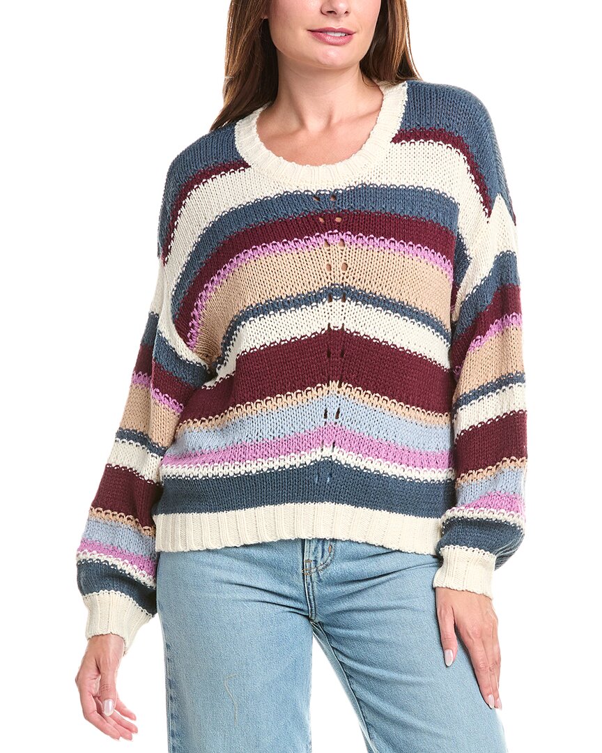 Saltwater Luxe Kimy Striped Sweater In Twilight In Green