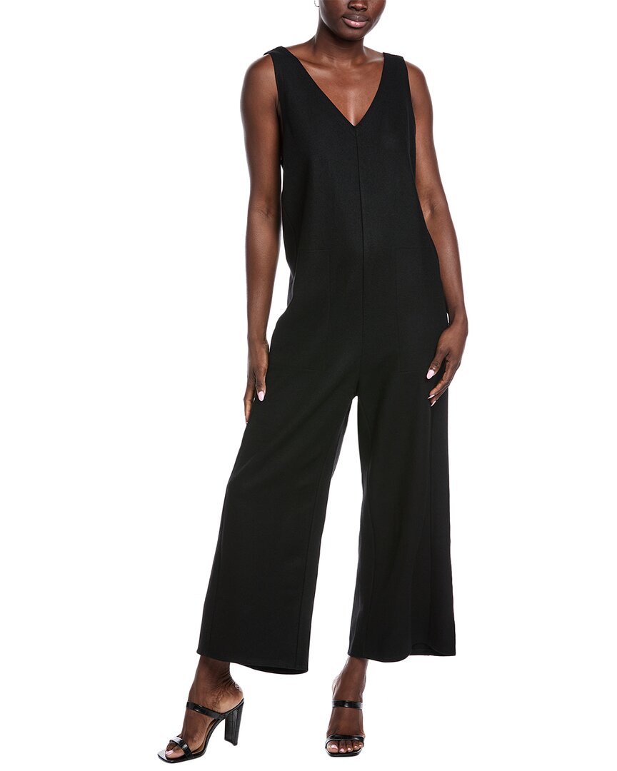 Eileen Fisher Jersey Wool Jumpsuit In Black