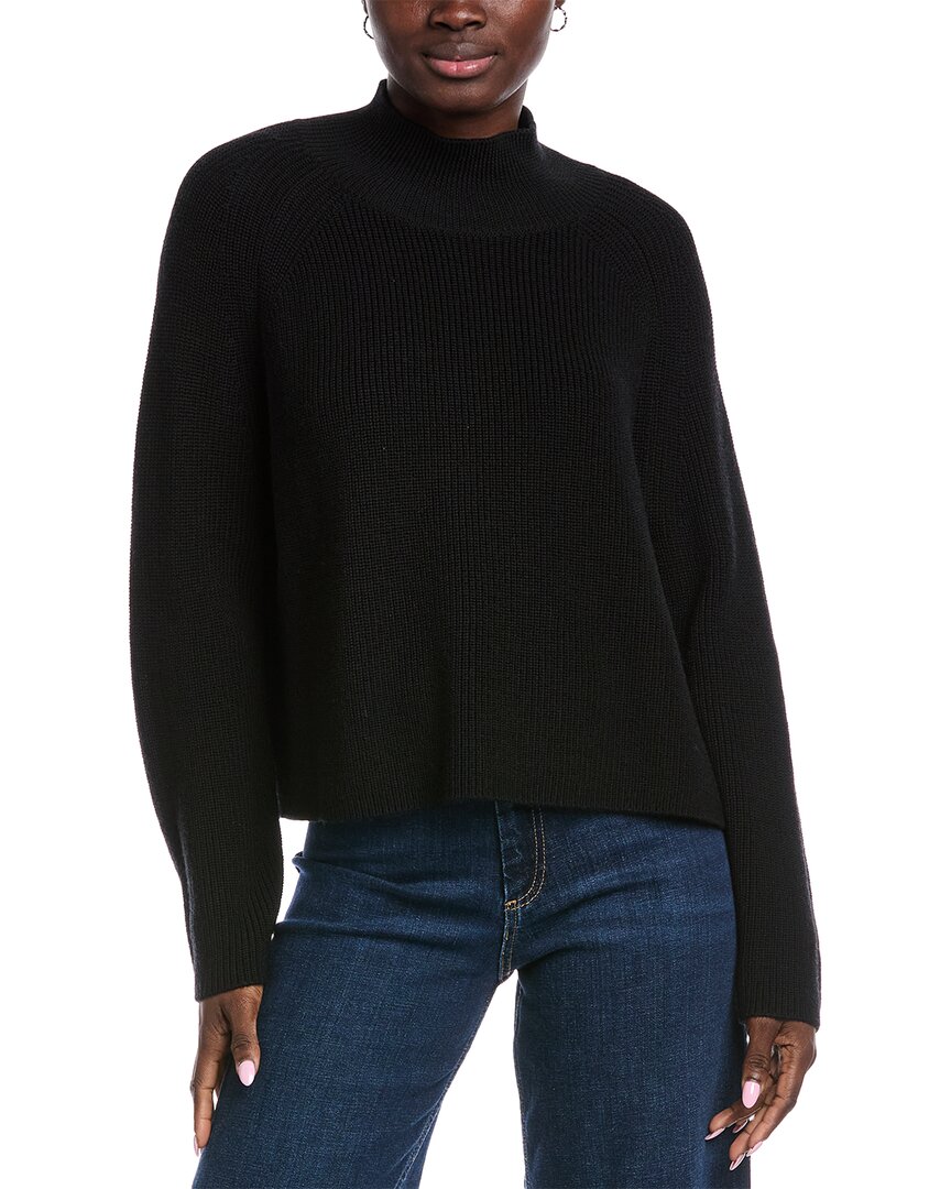 Eileen Fisher Turtleneck Wool Sweater In Black