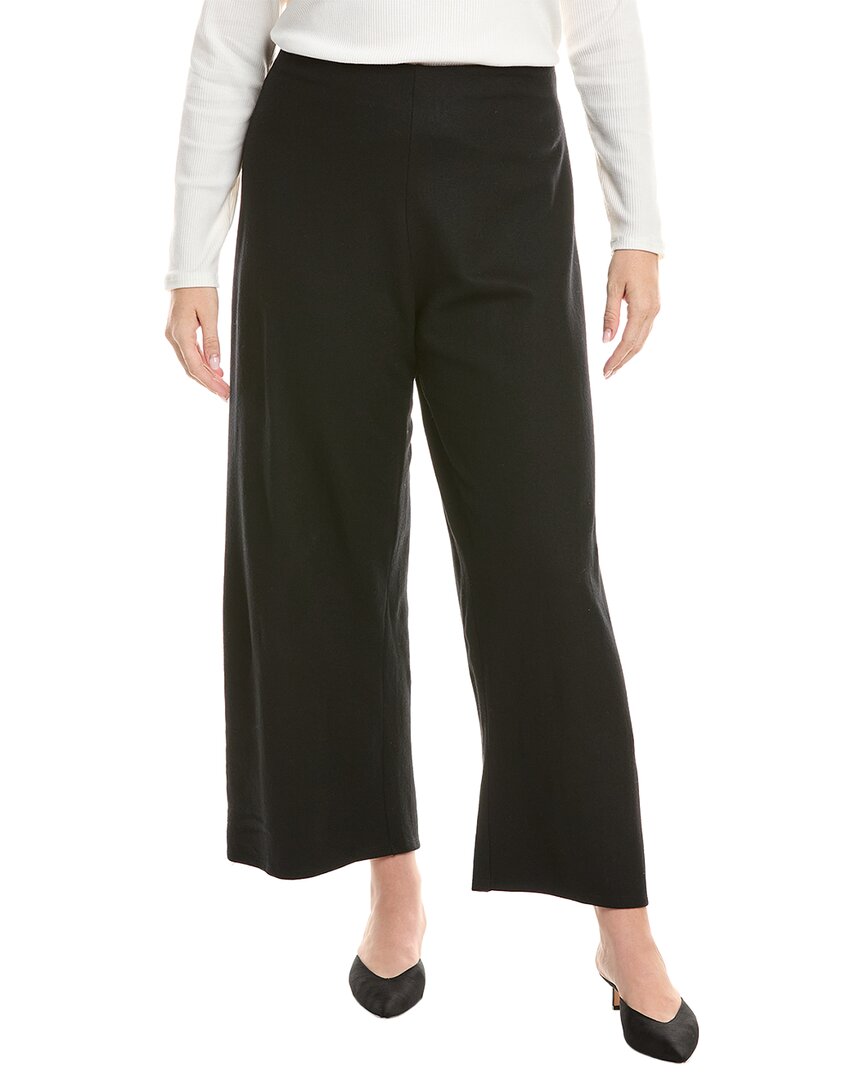 Eileen Fisher High Waist Wide Ankle Pants In Black