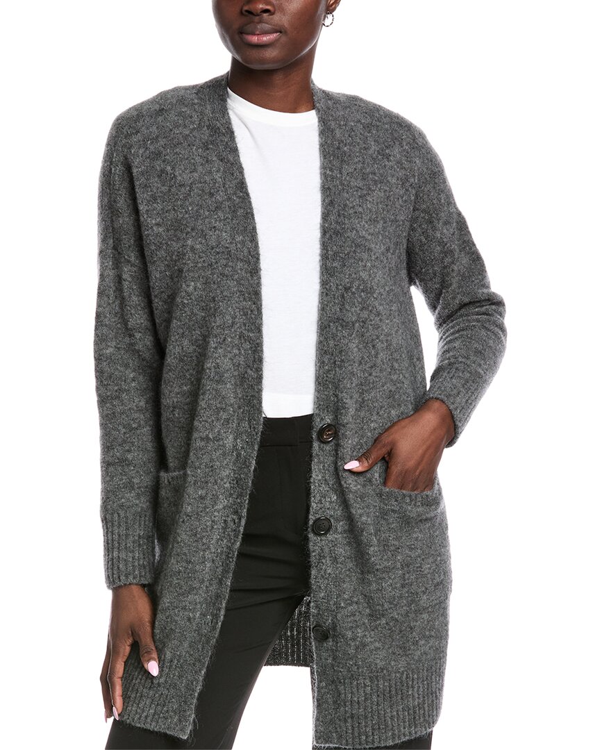 Eileen Fisher Wool & Mohair-blend Cardigan In Gray