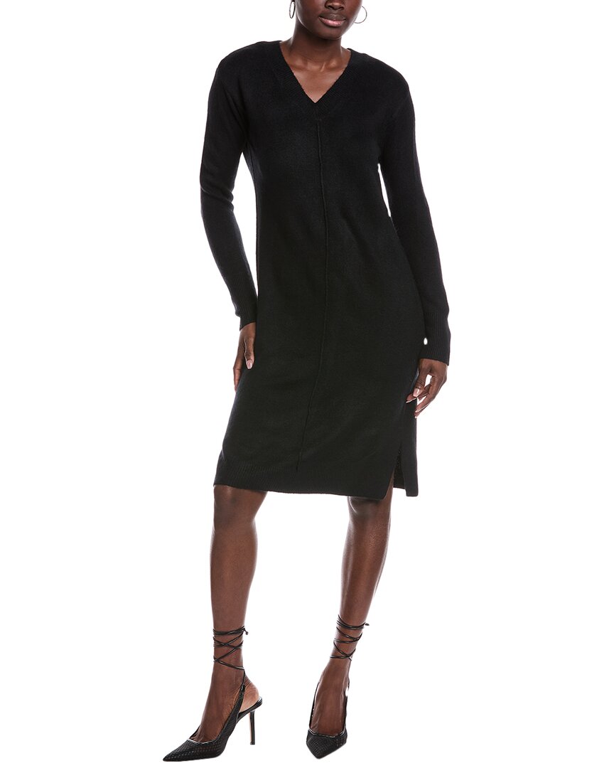 Vince Camuto Side Slits Sweaterdress In Black
